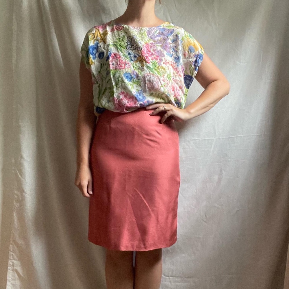 Silk Pink Pencil Skirt